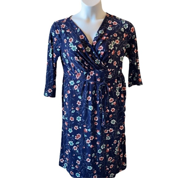 Motherhood Navy Floral Maternity Dress size Medium - Picture 1 of 12